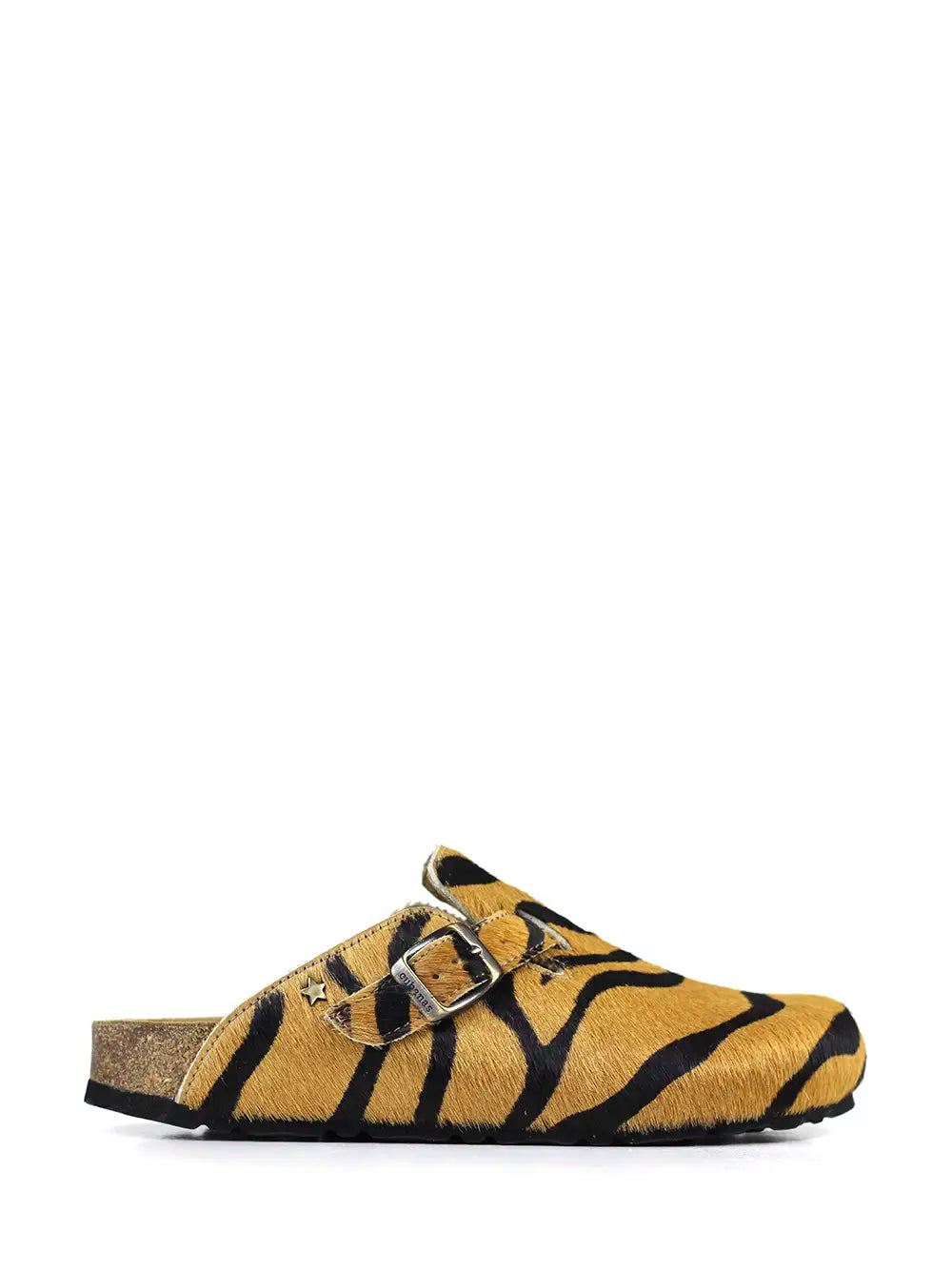 Sandália Fechada em Animal Print Tigre