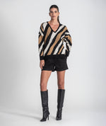 Carregar imagem no visualizador da galeria, Suéter com estampa animal em jacquard de zebra
