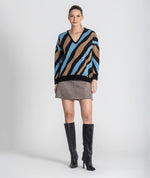 Carregar imagem no visualizador da galeria, Suéter com estampa animal em jacquard de zebra
