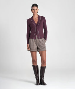 Cardigan canelado
