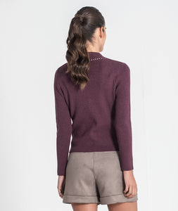 Cardigan canelado