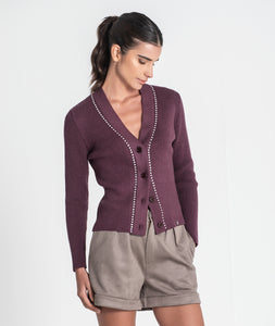 Cardigan canelado