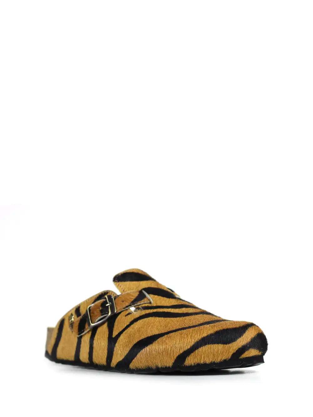 Sandália Fechada em Animal Print Tigre