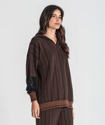 Carregar imagem no visualizador da galeria, Suéter jacquard com mangas de lantejoulas
