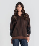 Carregar imagem no visualizador da galeria, Suéter jacquard com mangas de lantejoulas
