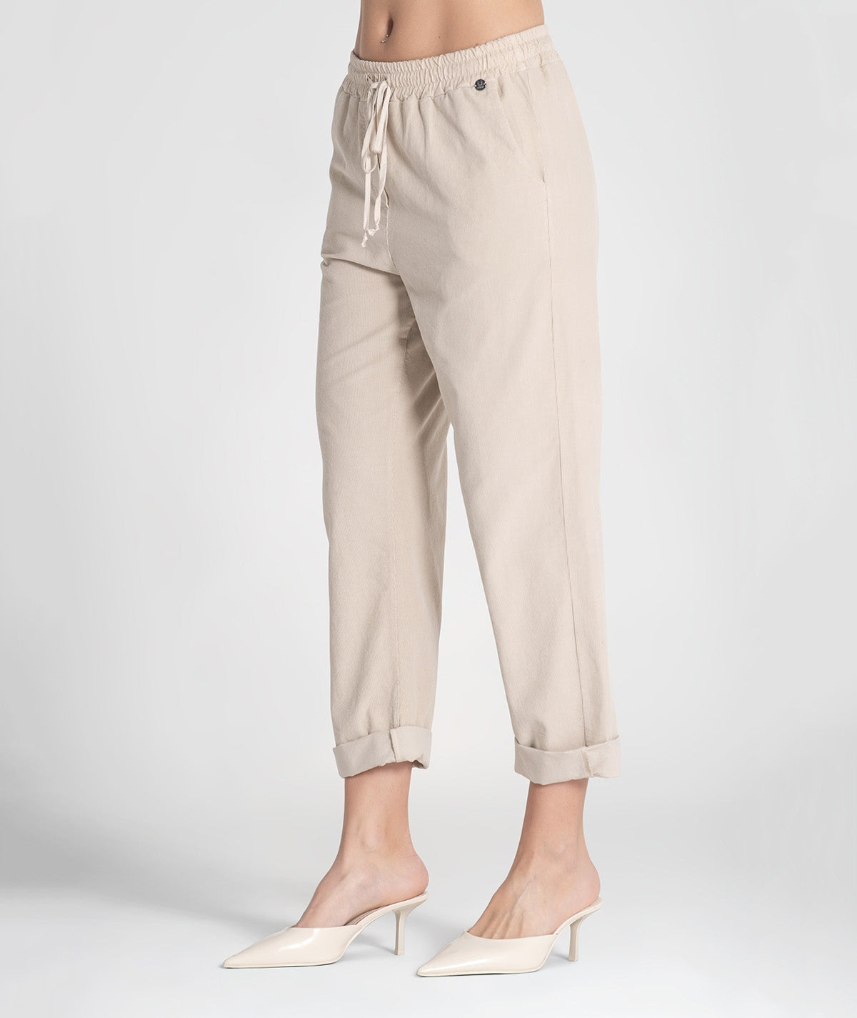 Calças largas com elástico