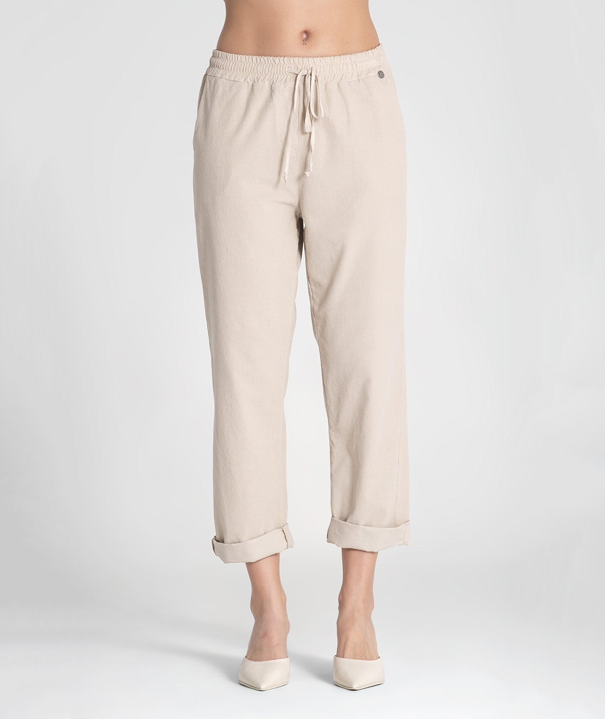 Calças largas com elástico