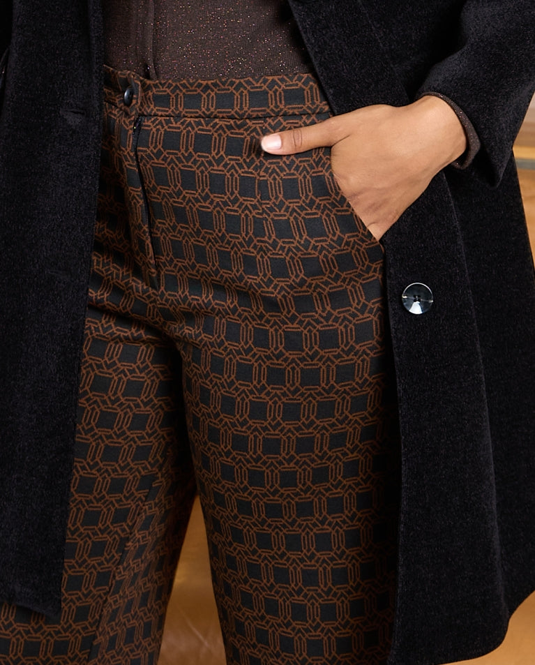 Calça reta com estampa