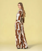 Carregar imagem no visualizador da galeria, Kimono com padrão geométrico e cinto
